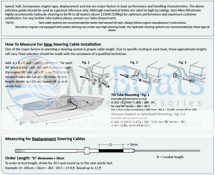 20FT BOAT STEERING CABLE ONLY 6.1M Suit Teleflex Multiflex Nautflex Marine
